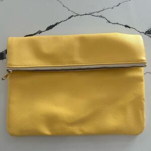 Craig soft yellow leather clutch
